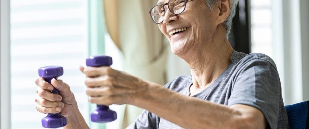 Person With Osteoporosis Exercising Safely
